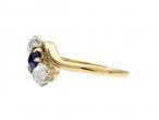 Vintage sapphire and diamond three stone twist ring in 18kt yellow gold