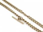 Antique 9kt yellow gold T-bar Albert chain necklace