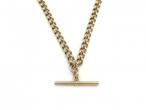 Antique 9kt yellow gold T-bar Albert chain necklace