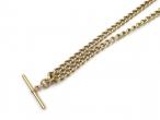 Antique 9kt yellow gold T-bar Albert chain necklace