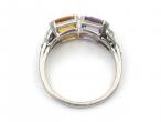 Art Deco citrine and amethyst two stone ring in platinum