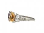 Art Deco citrine and amethyst two stone ring in platinum