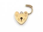 Vintage heart lock pendant in 9kt yellow gold