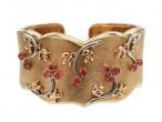 1970s Italian ruby and 18kt yellow gold hinged cuff bangle