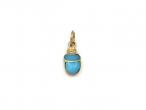 Vintage turquoise mini scarab beetle pendant