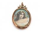 Vintage hardstone cameo and open locket pendant in 9kt gold