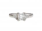Princess cut diamond solitaire engagement ring in platinum