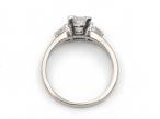 Princess cut diamond solitaire engagement ring in platinum
