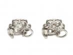 Vintage French diamond floral cluster earrings in 18kt white gold