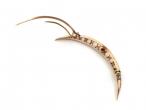 Victorian opal and diamond crescent moon brooch in yellow gold