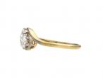 Antique Diamond Toi et Moi Two Stone Twist Ring in 18kt Yellow Gold