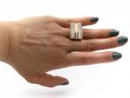 Retro 12kt rose gold and diamond chunky knuckle ring