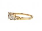 Victorian diamond five stone carved ring in 18kt yellow gold