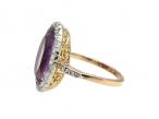 1920s Amethyst & Diamond Oval Cluster Ring