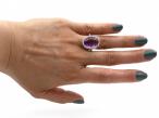 1920s Amethyst & Diamond Oval Cluster Ring