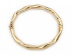 Vintage 9kt yellow gold soft twist hinged bangle