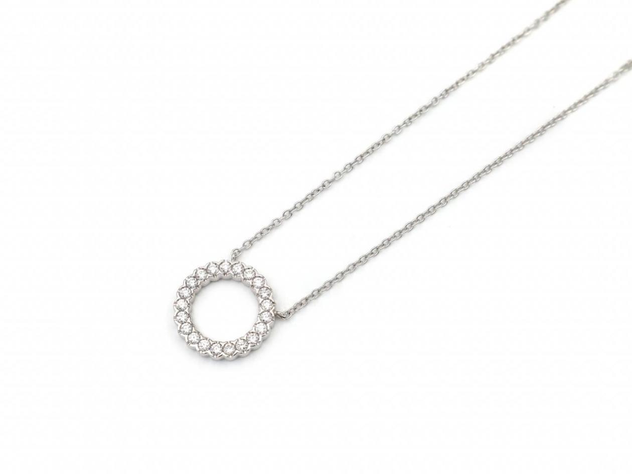 Modern diamond eternity pendant in 18kt white gold