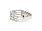 Contemporary four row diamond ring in 18kt white gold