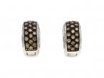 18kt brown diamond and diamond hinged cuff earrings signed Gavello