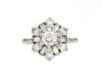 Vintage fancy diamond cluster ring in platinum