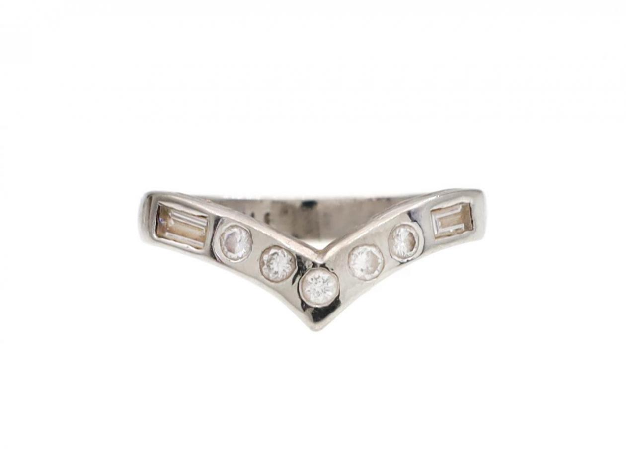Platinum Diamond Set Wishbone Wedding Ring