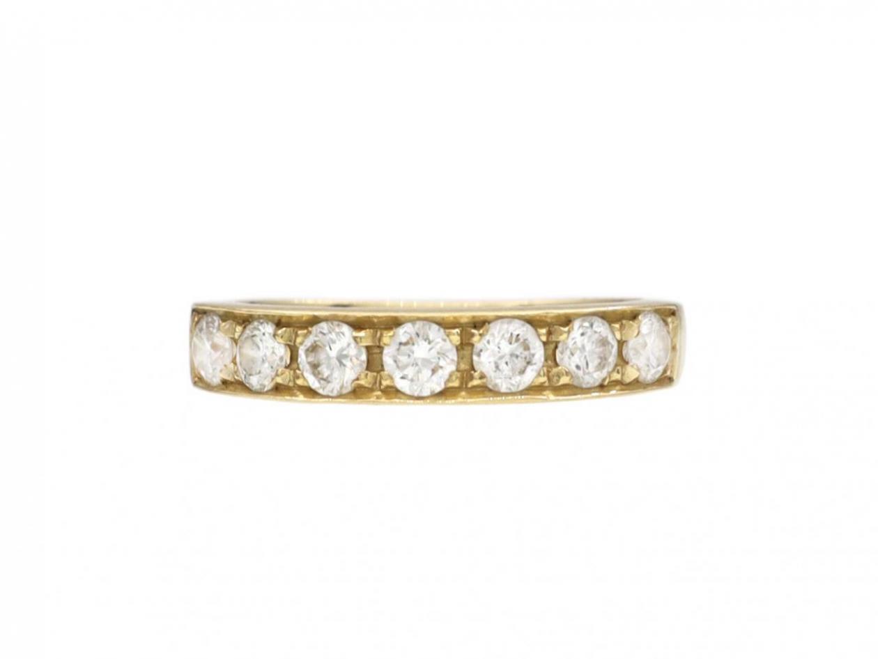 Contemporary Diamond Set Half Eternity Ring in 18kt Yellow Gold