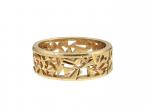 1970s abstract openwork 7mm textured ring in 18kt yellow gold