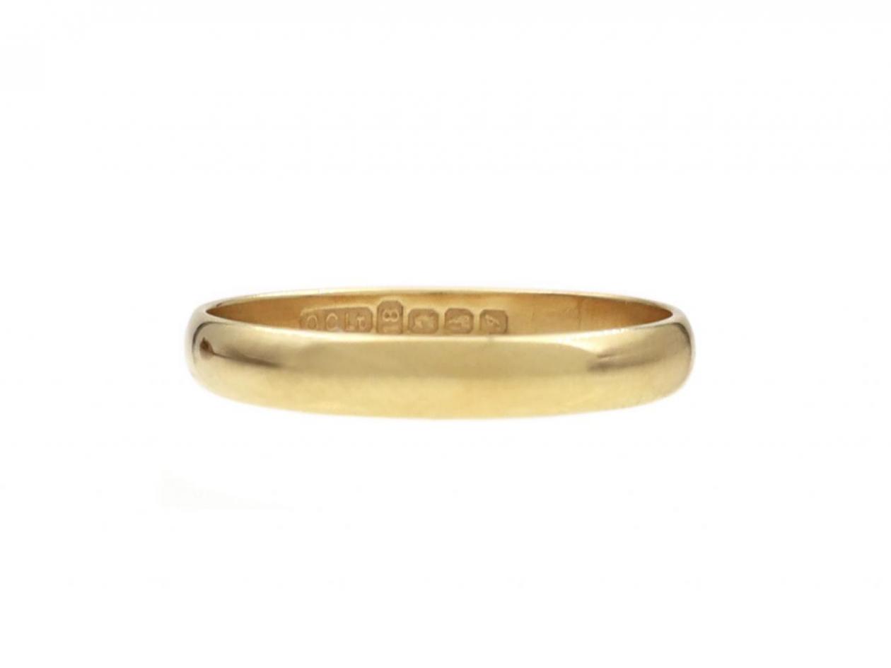 Vintage 2.9mm Polished D-shape Wedding Band in 18kt Yellow Gold