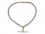 Antique solid Albert chain with T-bar in 9kt rose gold