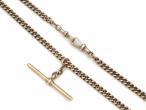 Antique solid Albert chain with T-bar in 9kt rose gold
