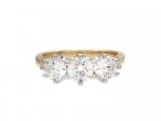 Vintage diamond three stone engagement ring in 18kt yellow gold