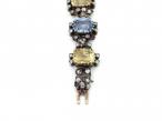 Antique French natural Ceylon blue and yellow sapphire and diamond bracelet