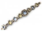 Antique French natural Ceylon blue and yellow sapphire and diamond bracelet