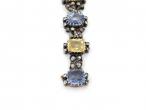 Antique French natural Ceylon blue and yellow sapphire and diamond bracelet