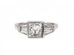 Vintage 1.33ct princess cut diamond solitaire engagement ring