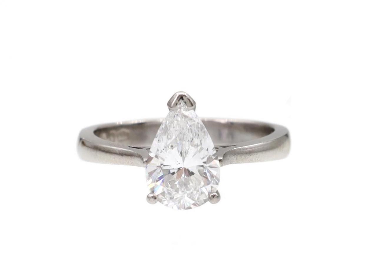 1.52ct Pear Shape Diamond Solitaire Engagement Ring