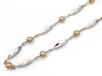 Retro torpedo and sphere link necklace and bracelet set in 9kt gold