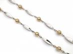 Retro torpedo and sphere link necklace and bracelet set in 9kt gold