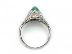 1920s sugarloaf emerald and diamond bombe cluster ring