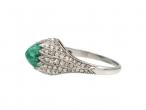 1920s sugarloaf emerald and diamond bombe cluster ring