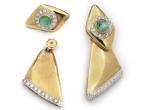 1940s day/night emerald and diamond earrings in 18kt yellow gold