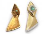 1940s day/night emerald and diamond earrings in 18kt yellow gold