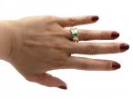 Italian vintage emerald and diamond crossover ring in 18kt yellow gold