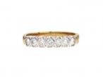 Seven stone diamond ring in 18kt yellow gold