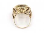 Dutch Art nouveau citrine cocktail ring in 14kt yellow gold