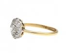 Edwardian diamond floral cluster ring in 18kt yellow gold