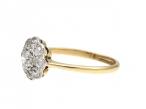 Edwardian Diamond Floral Cluster Ring in 18kt Yellow Gold