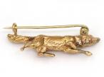 Victorian 15kt Yellow Gold Hound Dog Brooch