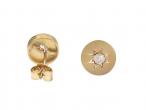 Victorian conversion diamond star disk earrings in 18kt yellow gold