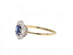 Edwardian petite sapphire and diamond floral cluster ring